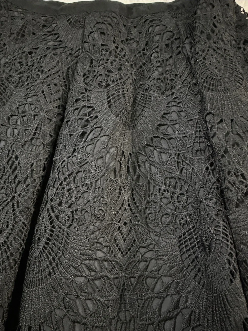 Talbots Black Lace Crochet Circle Skirt Size 12 - Picture 8 of 9